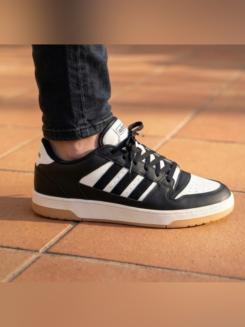adidas Break Start Sneakers Men’s Size 12 Black White 3-Stripes Casual Shoes NWT
